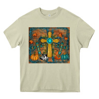 Mossy fall cross tumbler Heavy Core Tee - RanaPortraitStore