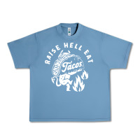 Pebble Blue Raise Hell Eat white Urban Heavy Tee - linhVisuals