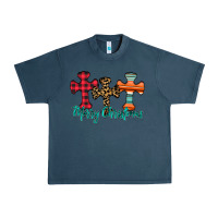 Midnight Navy merry Christmas cross Urban Heavy Tee - CowhideDigitalArt