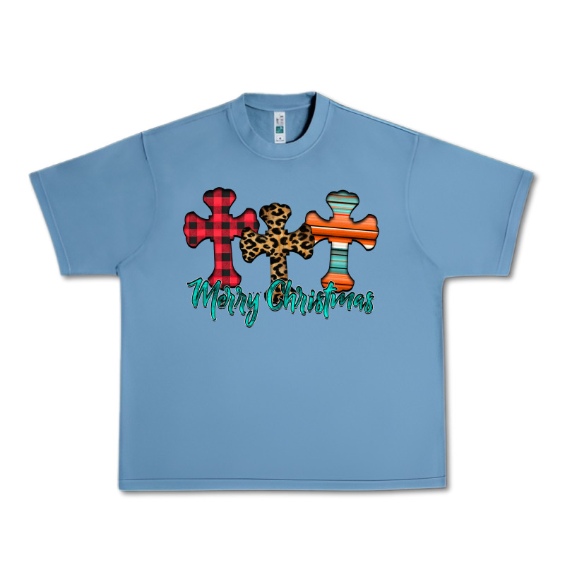 Merry Christmas Cross Urban Heavy Tee by CowhideDigitalArt | Teevron