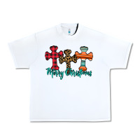 White merry Christmas cross Urban Heavy Tee - CowhideDigitalArt