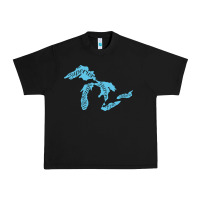 Black great lakes of michigan Urban Heavy Tee - linhVisuals