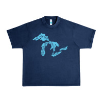 Navy great lakes of michigan Urban Heavy Tee - linhVisuals