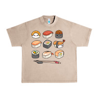 French Oak happy sushi kawaii anime japanese food lover funny illustration gift Urban Heavy Tee - linhVisuals