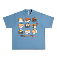 Pebble Blue happy sushi kawaii anime japanese food lover funny illustration gift Urban Heavy Tee - linhVisuals