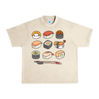 Sandshell happy sushi kawaii anime japanese food lover funny illustration gift Urban Heavy Tee - linhVisuals