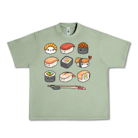 Oil Green happy sushi kawaii anime japanese food lover funny illustration gift Urban Heavy Tee - linhVisuals