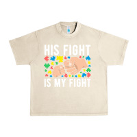 Sandshell his fight is my fight autism dad mom fist bump cute supportive awarene Urban Heavy Tee - linhVisuals