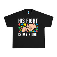 His Fight Is My Fight Autism Dad Mom Fist Bump Cute Supportive Awarene Urban Heavy Tee | Teevron