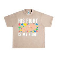 French Oak his fight is my fight autism dad mom fist bump cute supportive awarene Urban Heavy Tee - linhVisuals