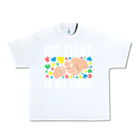White his fight is my fight autism dad mom fist bump cute supportive awarene Urban Heavy Tee - linhVisuals