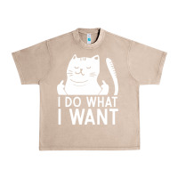 French Oak i do what i want cat giving a finger funny middle finger rude graphic Urban Heavy Tee - linhVisuals