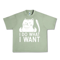Oil Green i do what i want cat giving a finger funny middle finger rude graphic Urban Heavy Tee - linhVisuals