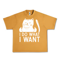 Peanut Butter i do what i want cat giving a finger funny middle finger rude graphic Urban Heavy Tee - linhVisuals