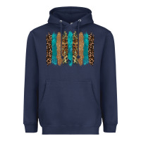Navy glitter turqoise leopard tooled leather background Heavyweight Hoodie - RanaPortraitStore