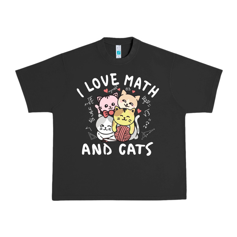 I Love Math And Cats Mountain Heart Mathematics Lover Gifts Cute And F Urban Heavy Tee by linhVisuals | Teevron