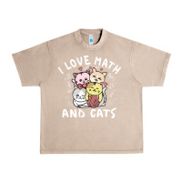 French Oak i love math and cats mountain heart mathematics lover gifts cute and f Urban Heavy Tee - linhVisuals