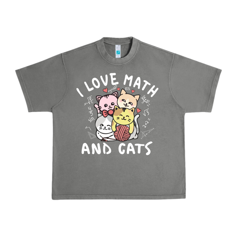 I Love Math And Cats Mountain Heart Mathematics Lover Gifts Cute And F Urban Heavy Tee by linhVisuals | Teevron