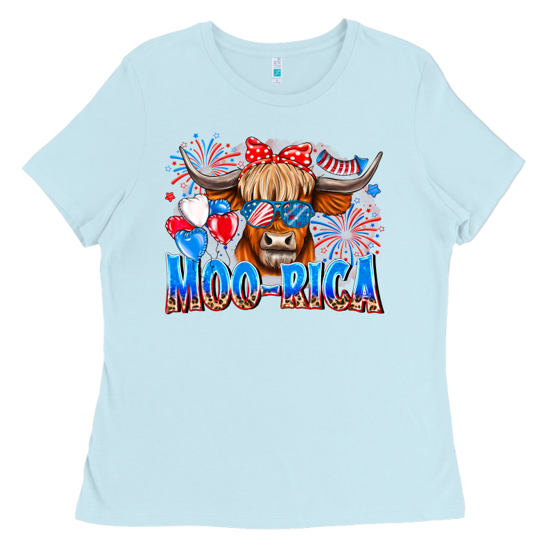 Moo Rica Ladies Tee by CowhideDigitalArt | Teevron
