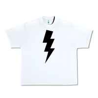 White lightning bolt Urban Heavy Tee - linhVisuals