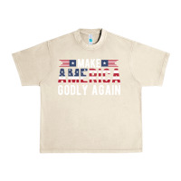Sandshell make america godly again american flag letters christian quote Urban Heavy Tee - linhVisuals