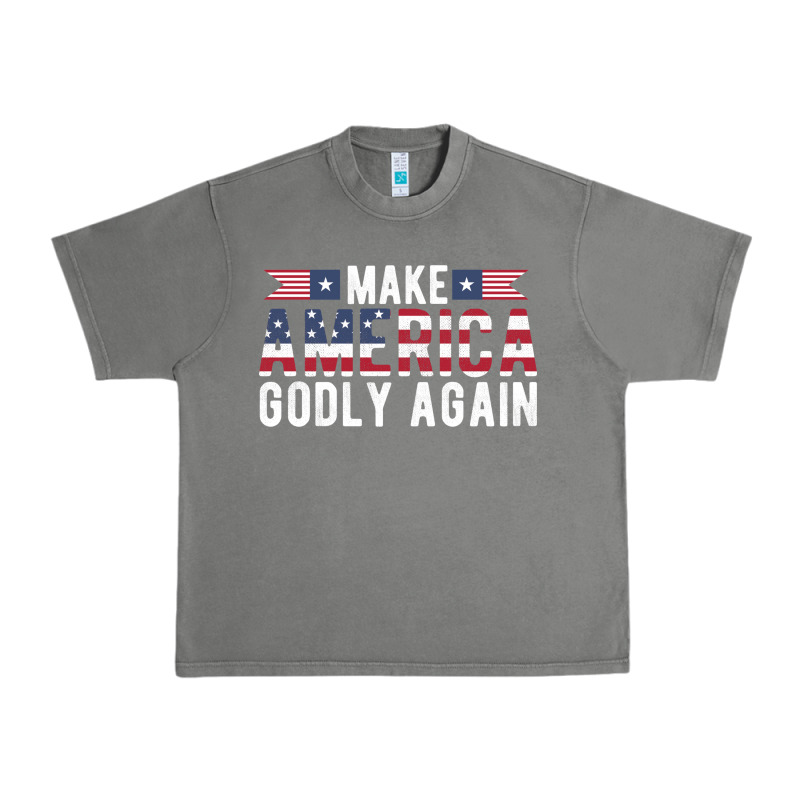 Make America Godly Again American Flag Letters Christian Quote Urban Heavy Tee by linhVisuals | Teevron