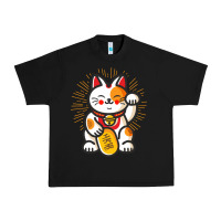 Black maneki neko lucky cat money feline japanese good luck charm kitten gif Urban Heavy Tee - linhVisuals