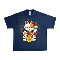 Navy maneki neko lucky cat money feline japanese good luck charm kitten gif Urban Heavy Tee - linhVisuals
