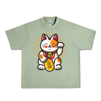 Oil Green maneki neko lucky cat money feline japanese good luck charm kitten gif Urban Heavy Tee - linhVisuals