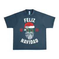 Midnight Navy mexican christmas sugar skull feliz navidad spanish speaking xmas gift Urban Heavy Tee - linhVisuals
