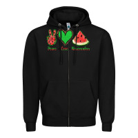Black Peace Love Watermelon Zipper Hoodie - Jasminsmagicworld