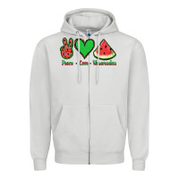 Dove Grey Peace Love Watermelon Zipper Hoodie - Jasminsmagicworld