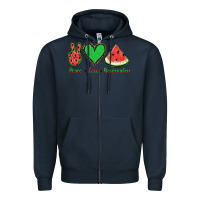 Navy Peace Love Watermelon Zipper Hoodie - Jasminsmagicworld