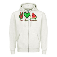 Peace Love Watermelon Zipper Hoodie | Teevron