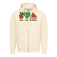 Sandshell Peace Love Watermelon Zipper Hoodie - Jasminsmagicworld