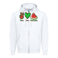 White Peace Love Watermelon Zipper Hoodie - Jasminsmagicworld