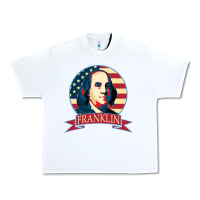 White benjamin franklin Urban Heavy Tee - linhVisuals