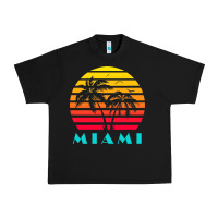Black miami 80s sunset Urban Heavy Tee - linhVisuals