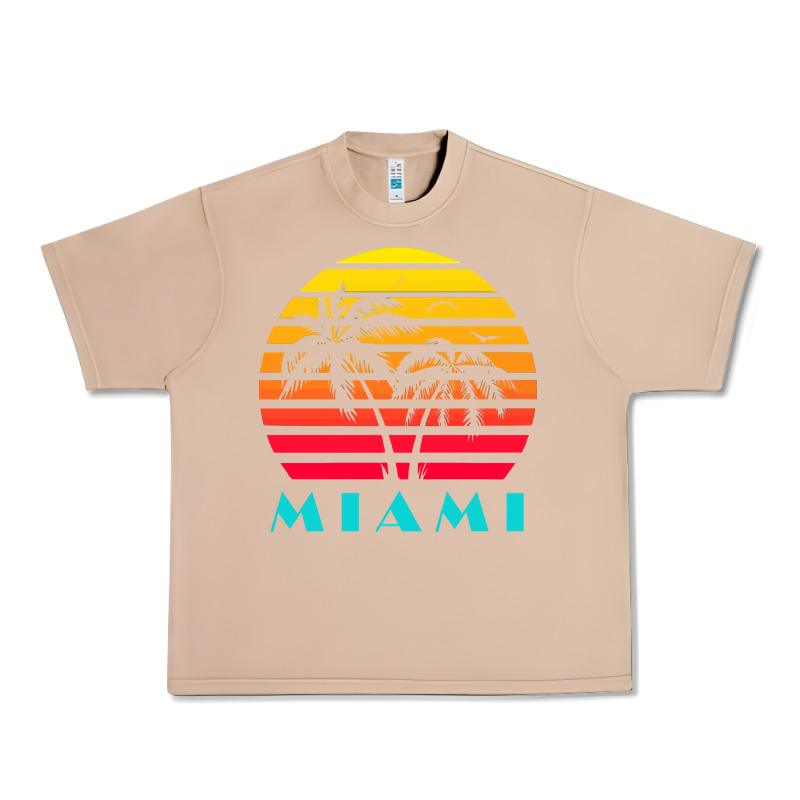 Miami 80s Sunset Urban Heavy Tee by linhVisuals | Teevron