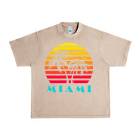 French Oak miami 80s sunset Urban Heavy Tee - linhVisuals