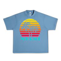 Pebble Blue miami 80s sunset Urban Heavy Tee - linhVisuals