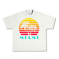 Pistachio miami 80s sunset Urban Heavy Tee - linhVisuals