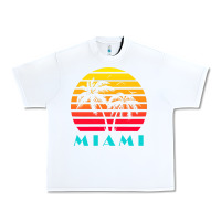 White miami 80s sunset Urban Heavy Tee - linhVisuals