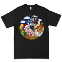 Black Farm And Pig Premium Tee - FaDigitalArtStudio