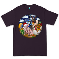 Plum Farm And Pig Premium Tee - FaDigitalArtStudio