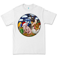 White Farm And Pig Premium Tee - FaDigitalArtStudio