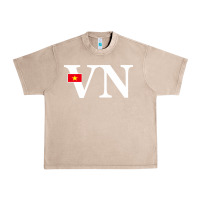 French Oak Vietnam Flag and Country Initials Urban Heavy Tee - linhVisuals