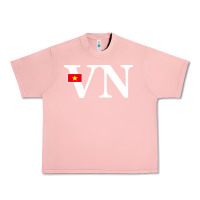 Salmon Vietnam Flag and Country Initials Urban Heavy Tee - linhVisuals