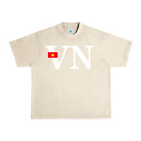 Sandshell Vietnam Flag and Country Initials Urban Heavy Tee - linhVisuals