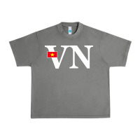 Tornado Vietnam Flag and Country Initials Urban Heavy Tee - linhVisuals